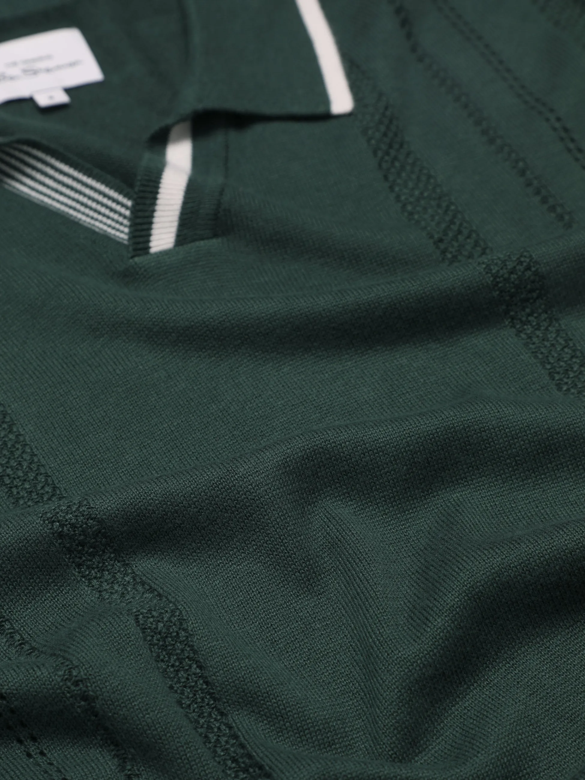 Signature Open Neck Polo - Green