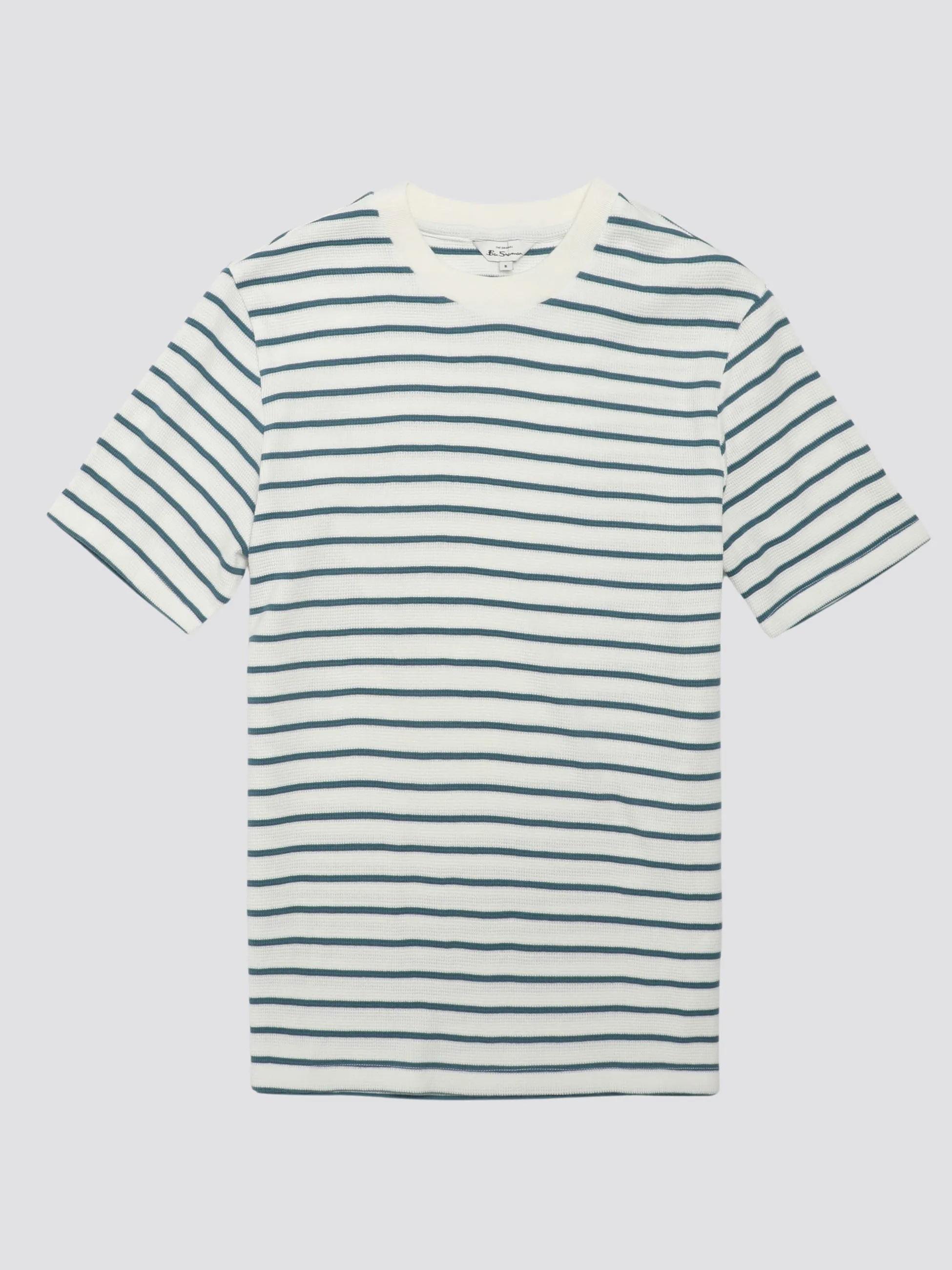 Signature Waffle Stripe Tee - Snow White