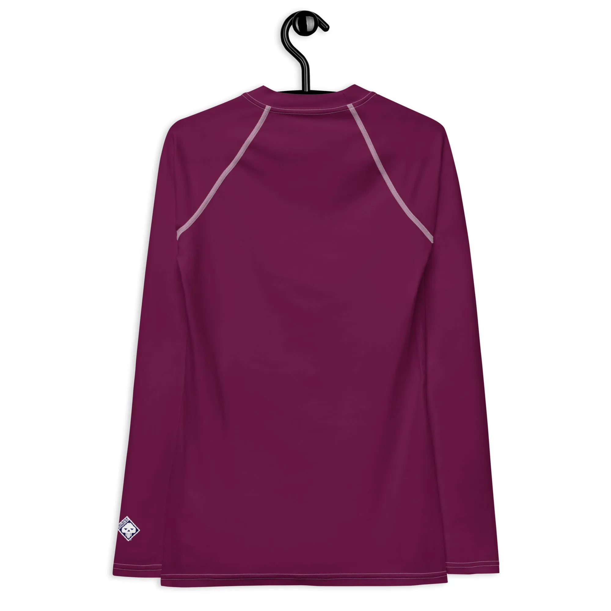 Simply Stylish: Women's Solid Color Long Sleeve Rash Guard - Tyrian Purple