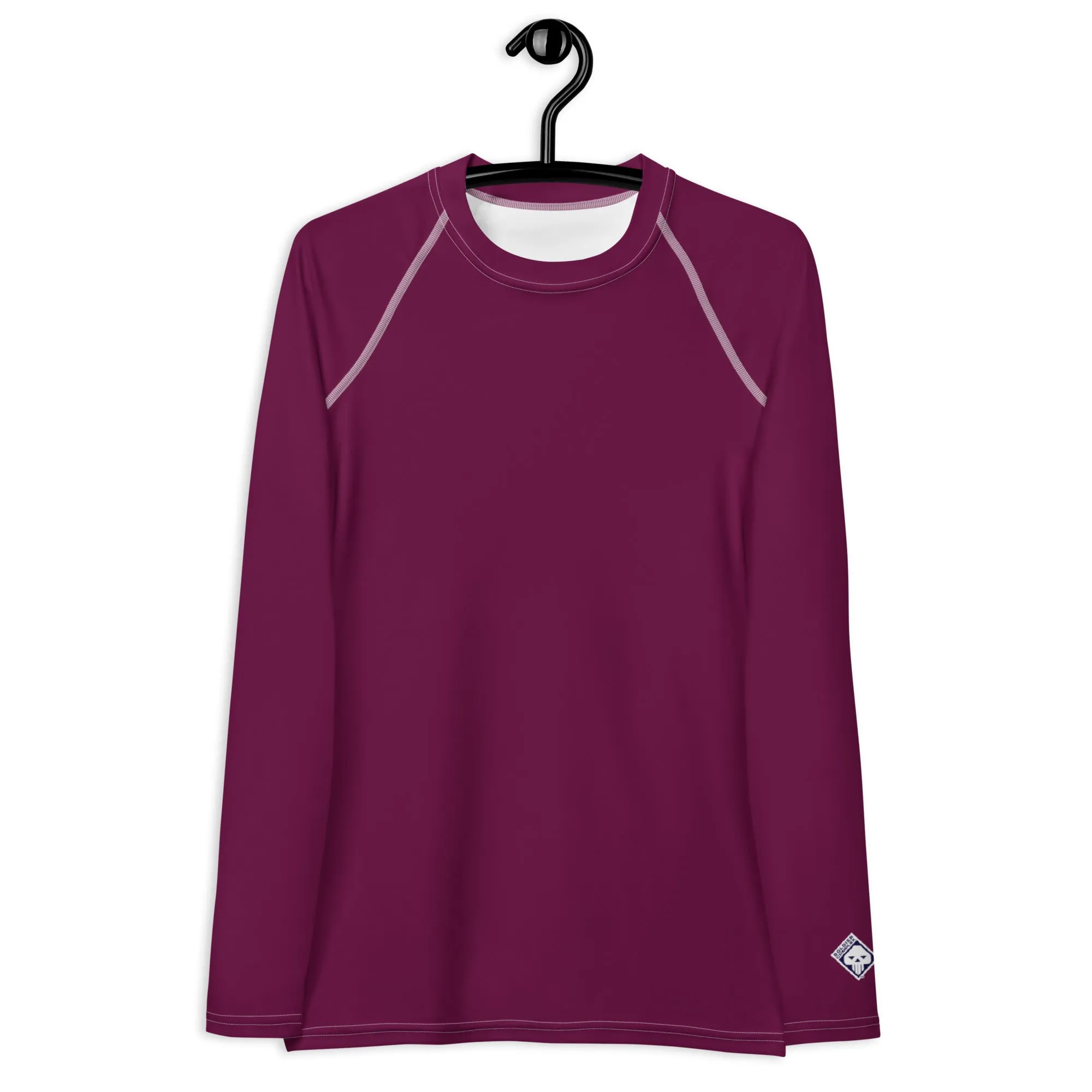 Simply Stylish: Women's Solid Color Long Sleeve Rash Guard - Tyrian Purple