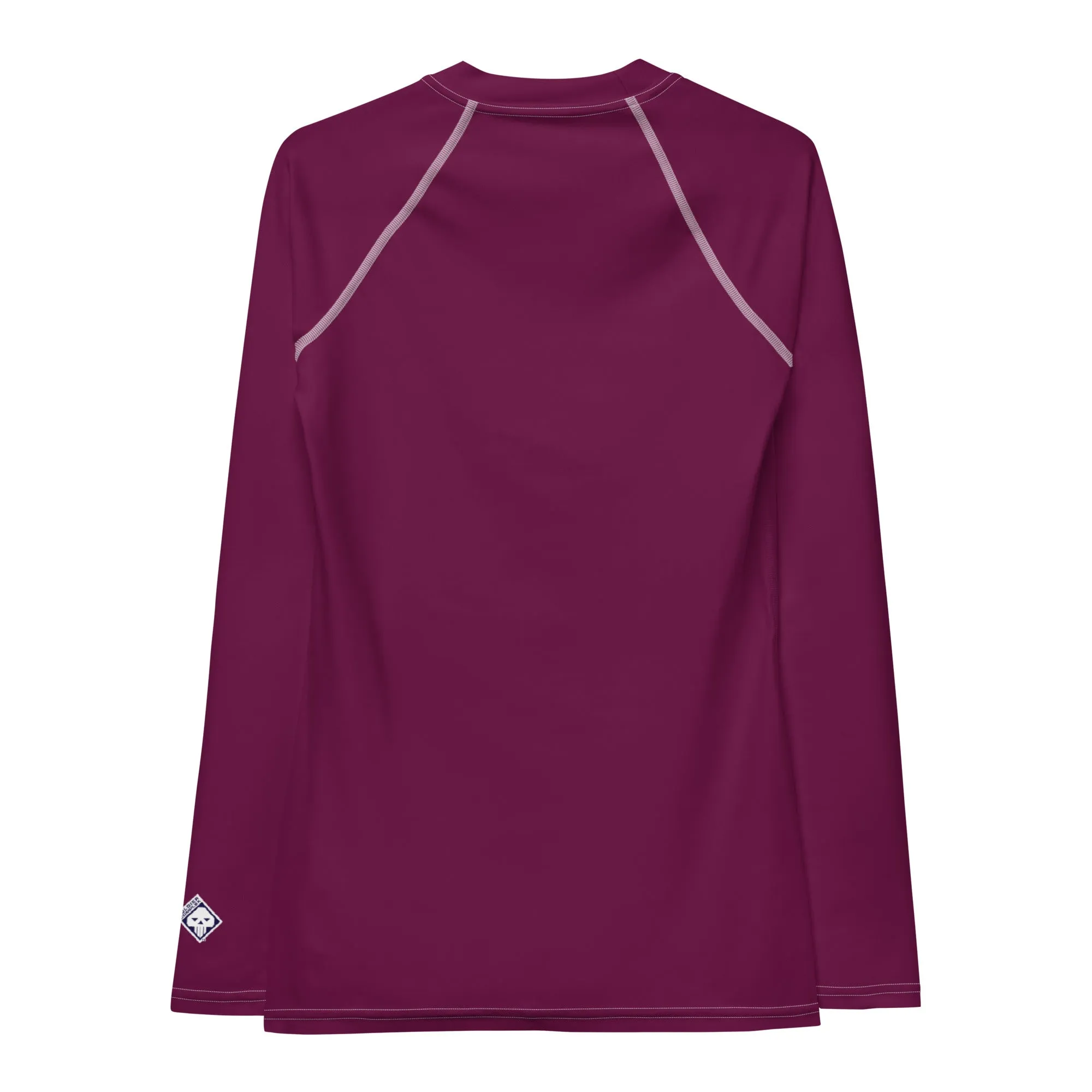 Simply Stylish: Women's Solid Color Long Sleeve Rash Guard - Tyrian Purple