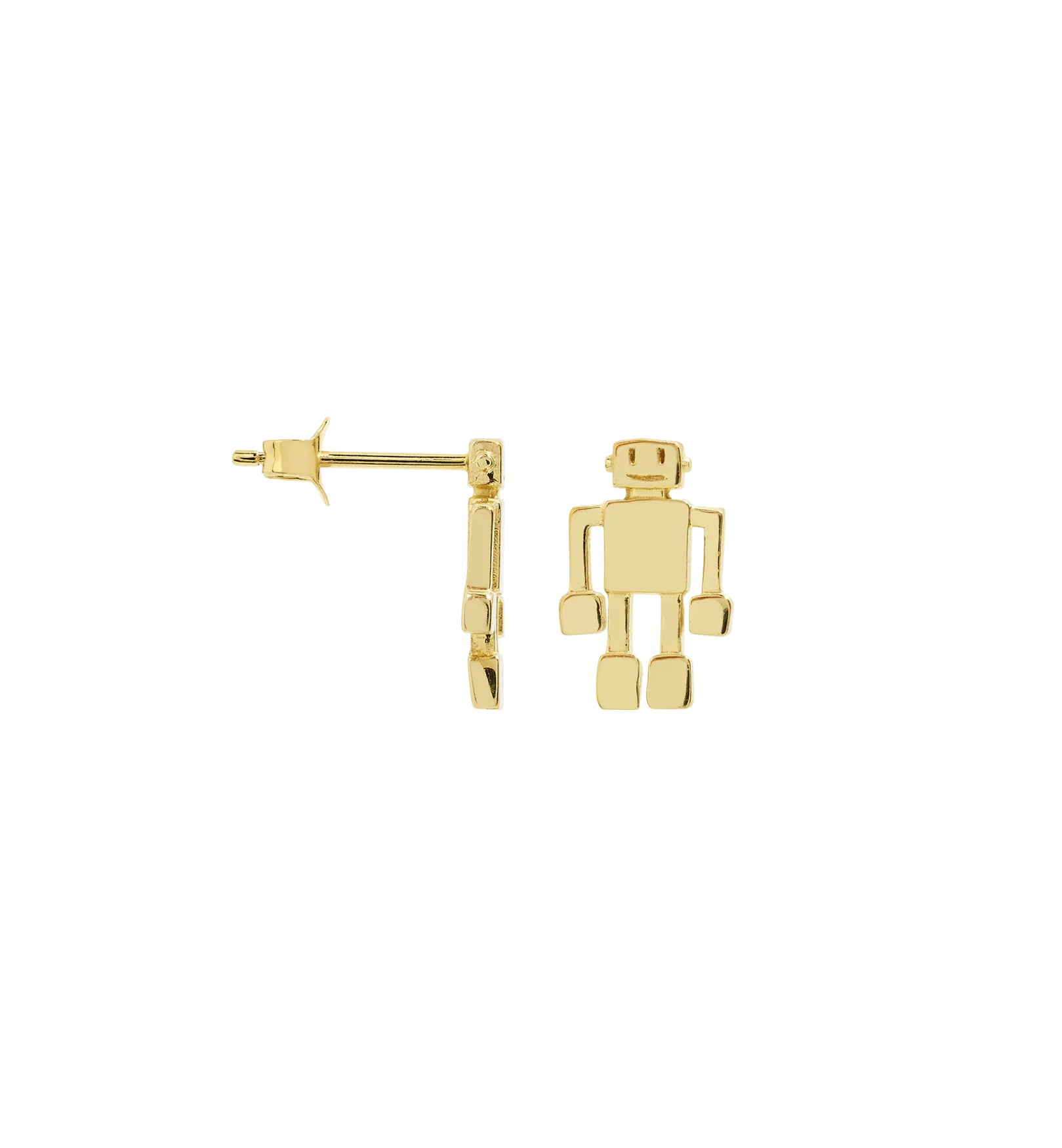 Single Robot Stud Earring 14K