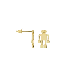 Single Robot Stud Earring 14K