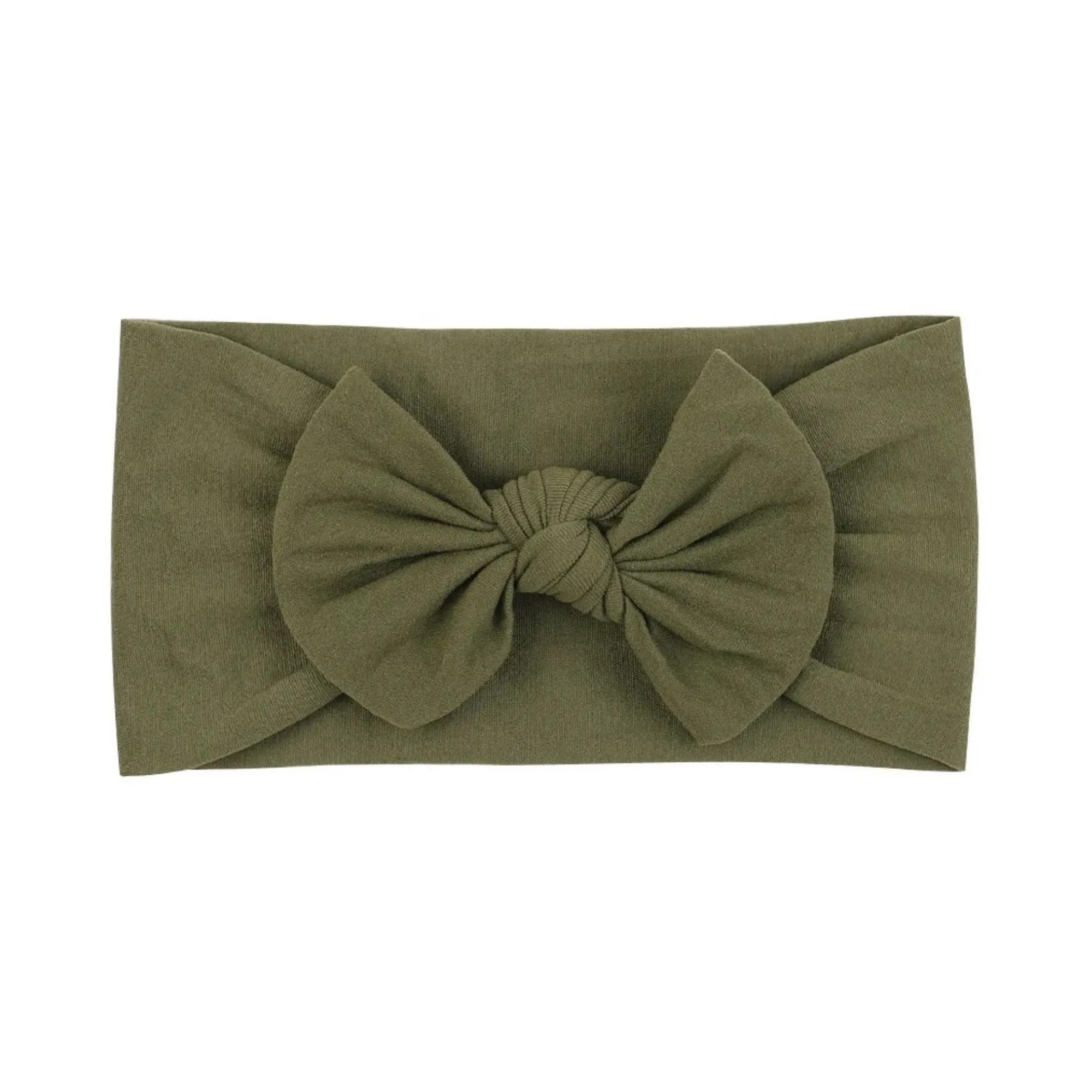 Soft Solid Colour Nylon Baby Headband in Sage