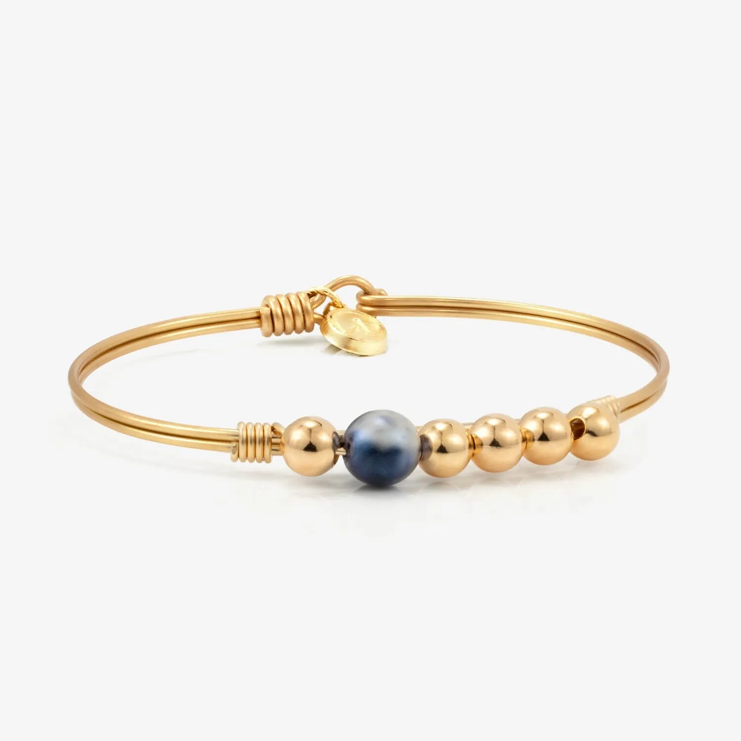 Splash Of Denim Beaded Bangle