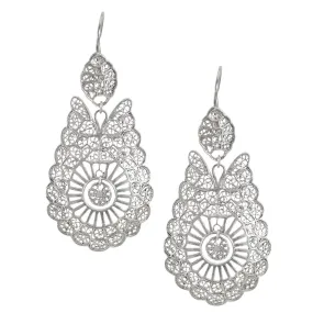 Sterling Silver Filigree Queen Earrings