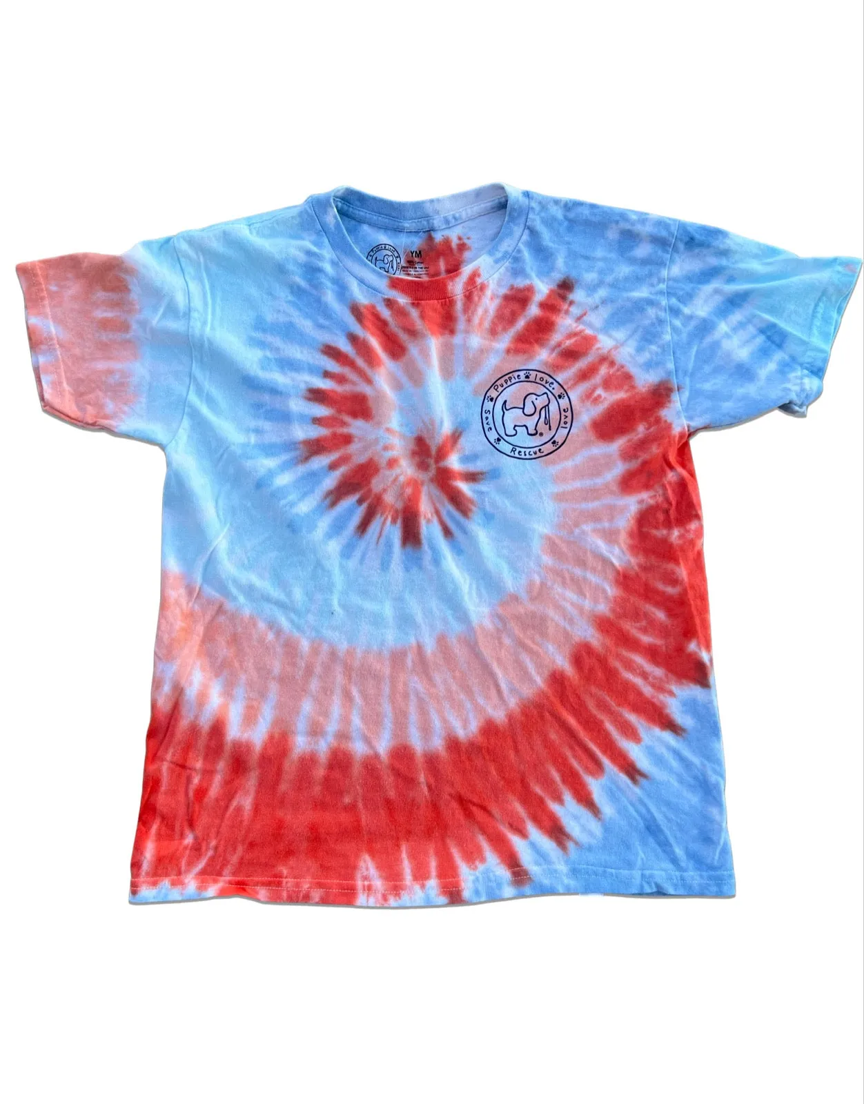 SUNBURST TIE DYE PUP, YOUTH SS