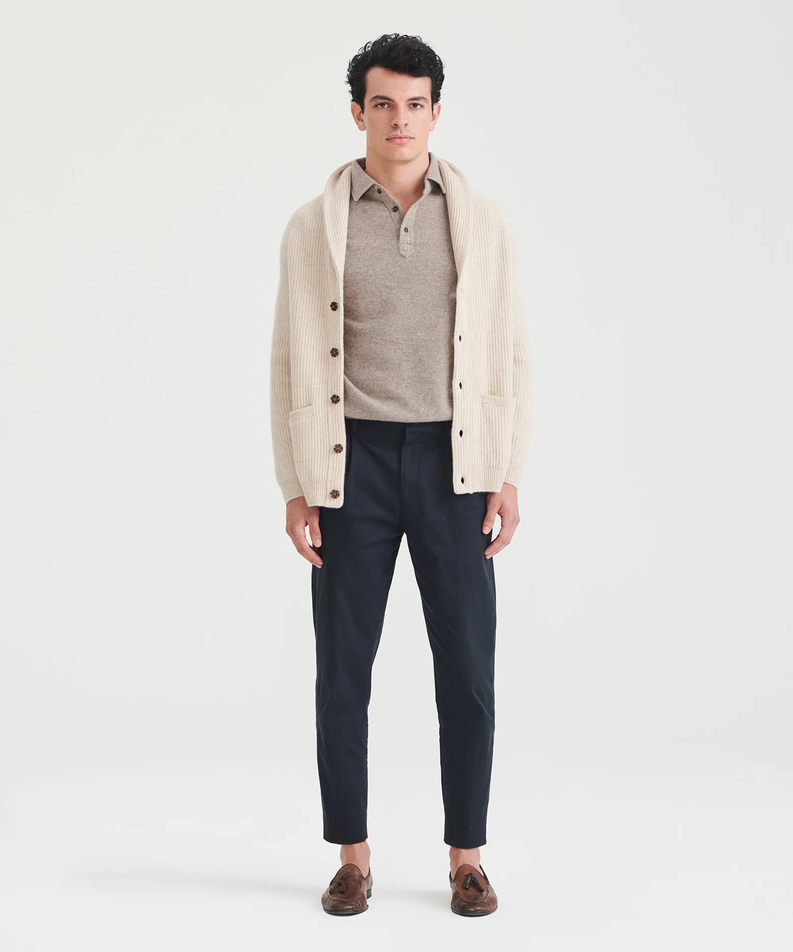 Super Luxe Cashmere Fisherman Shawl Cardigan