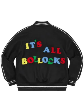 Supreme Jamie Reid It's All Bollocks Varsity Jacket Black [SS21]