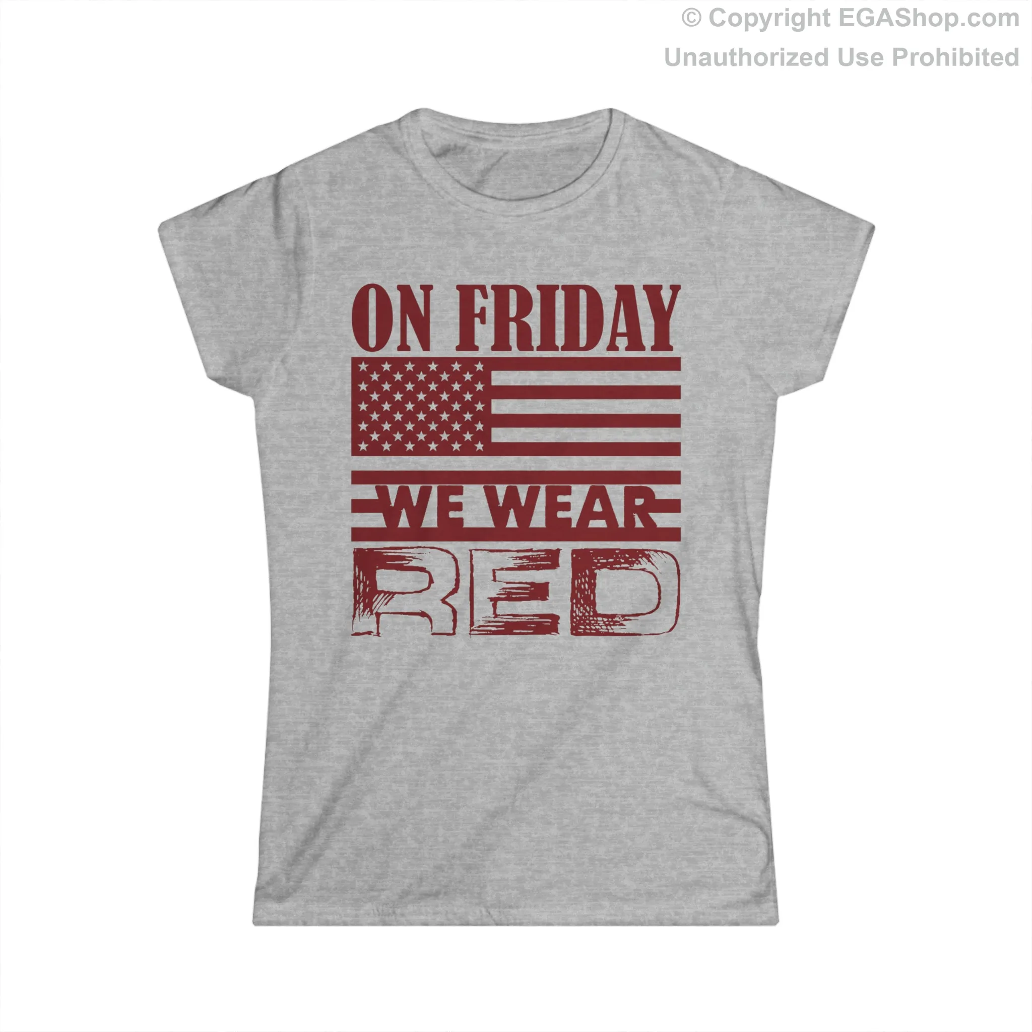 T-Shirt, Ladies Fit: On Friday We Wear Red