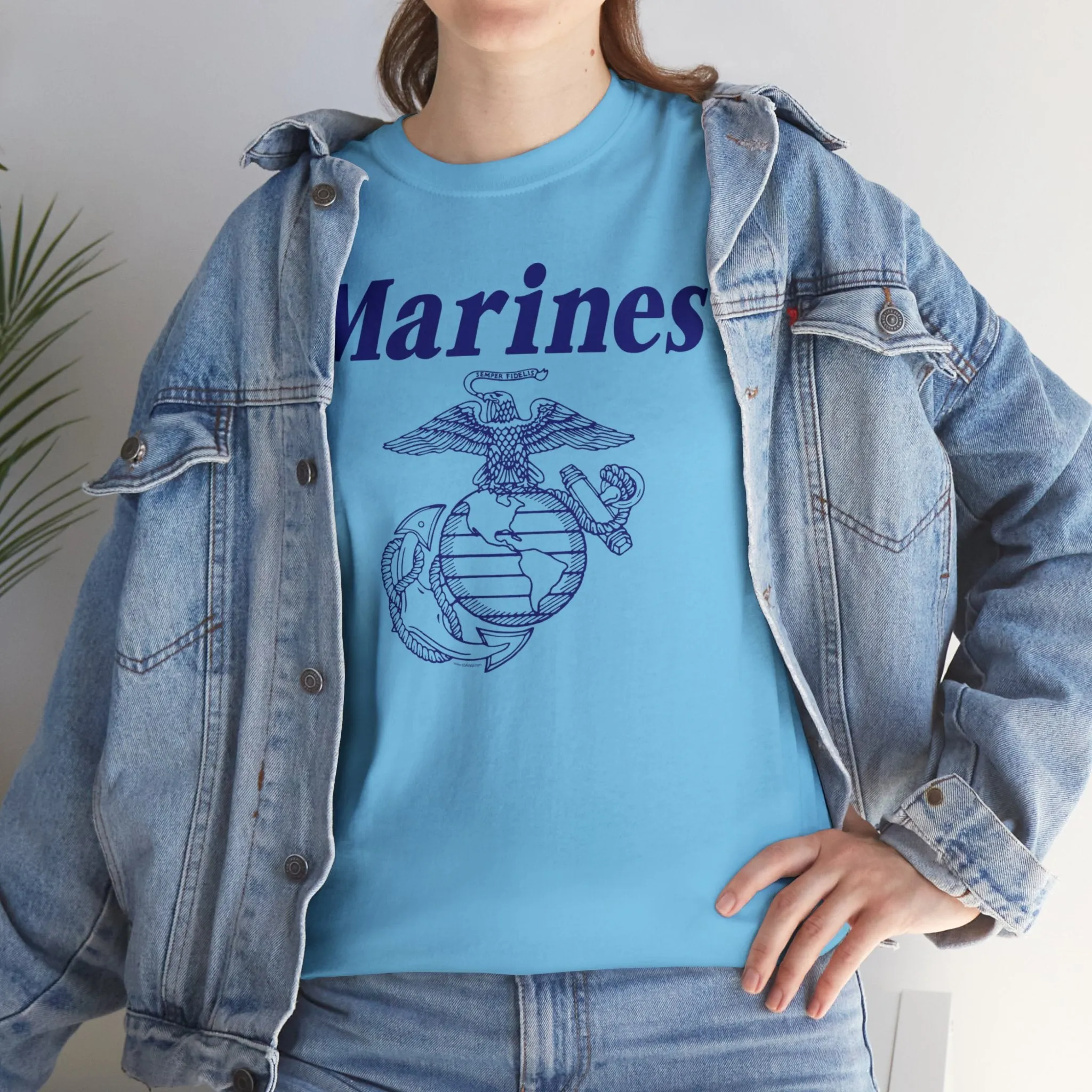 T-Shirt: Marines & Line Drawn EGA (Eagle, Globe and Anchor)