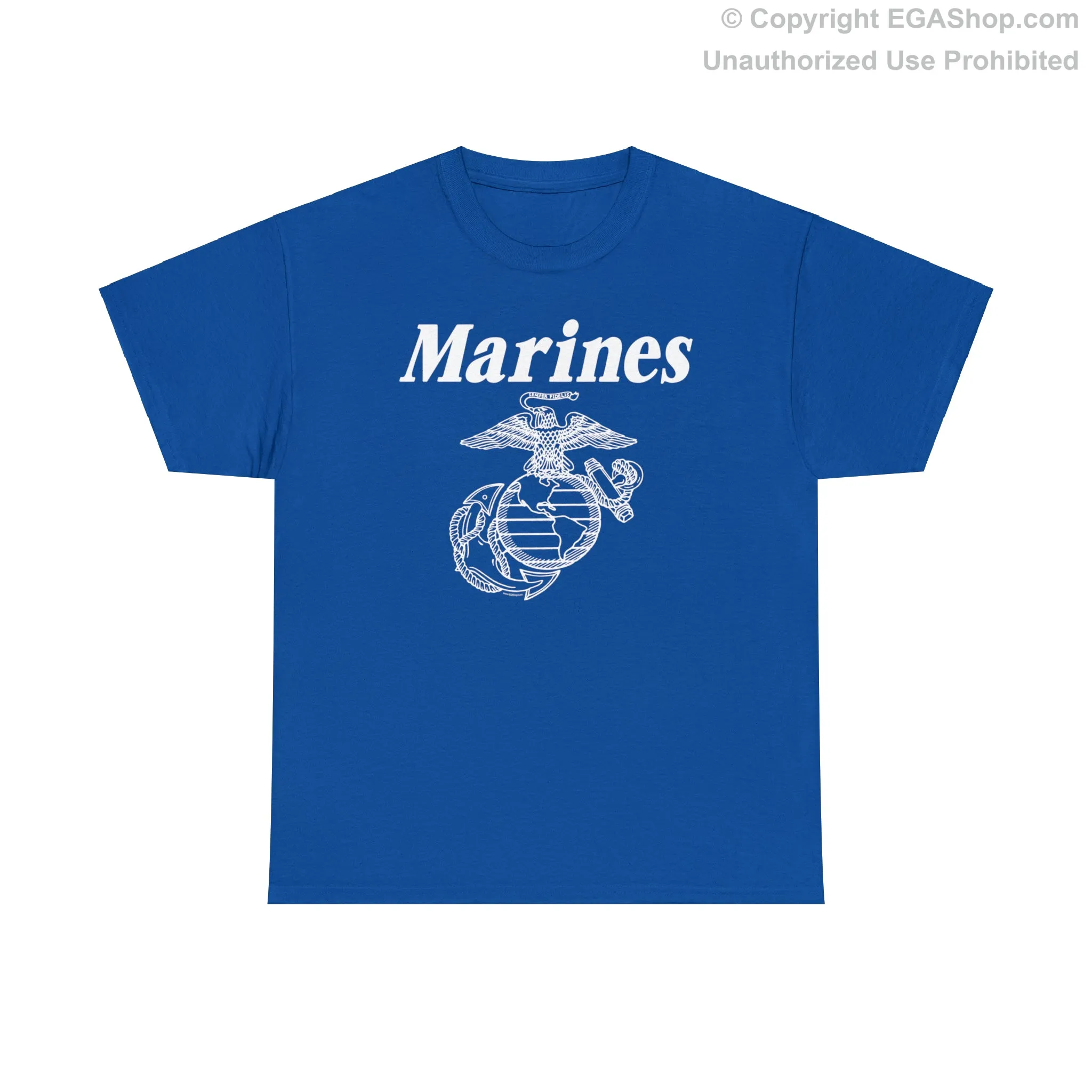 T-Shirt: Marines & Line Drawn EGA (Eagle, Globe and Anchor)