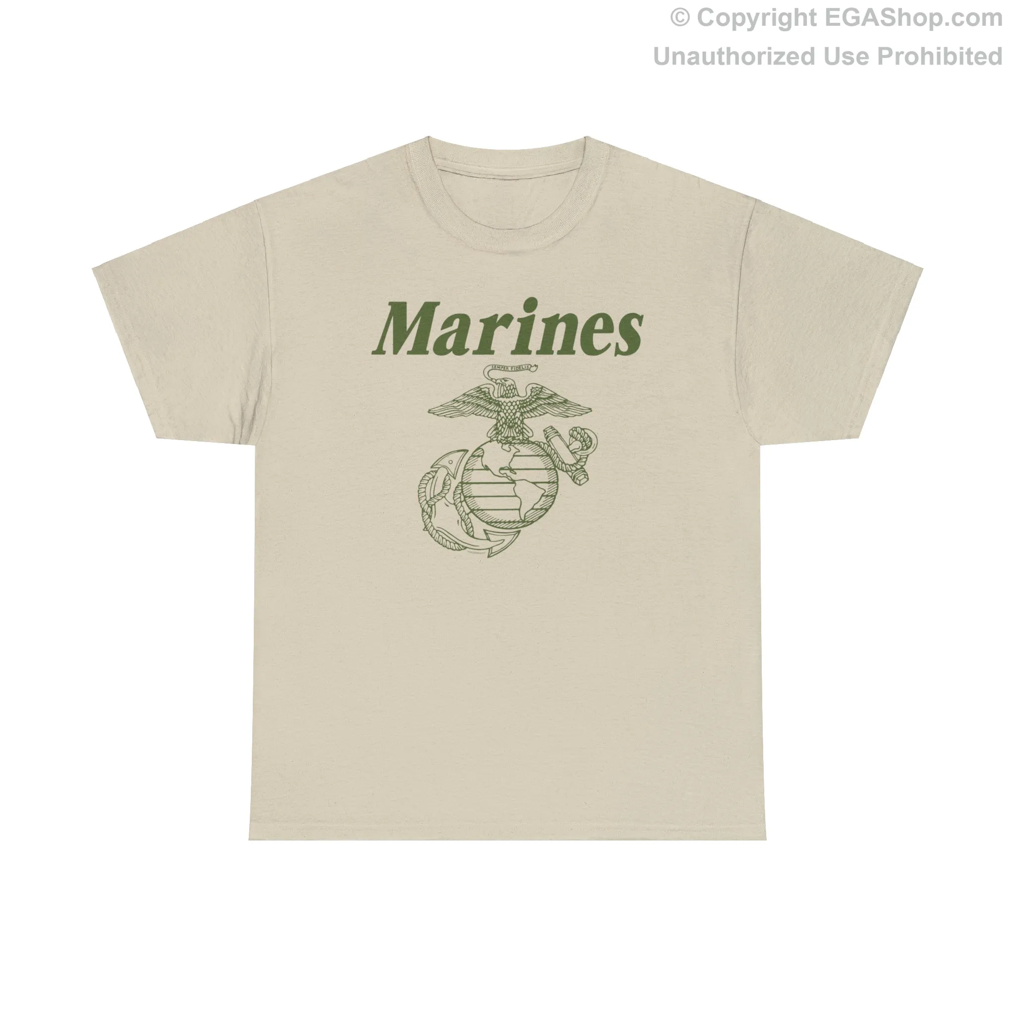 T-Shirt: Marines & Line Drawn EGA (Eagle, Globe and Anchor)