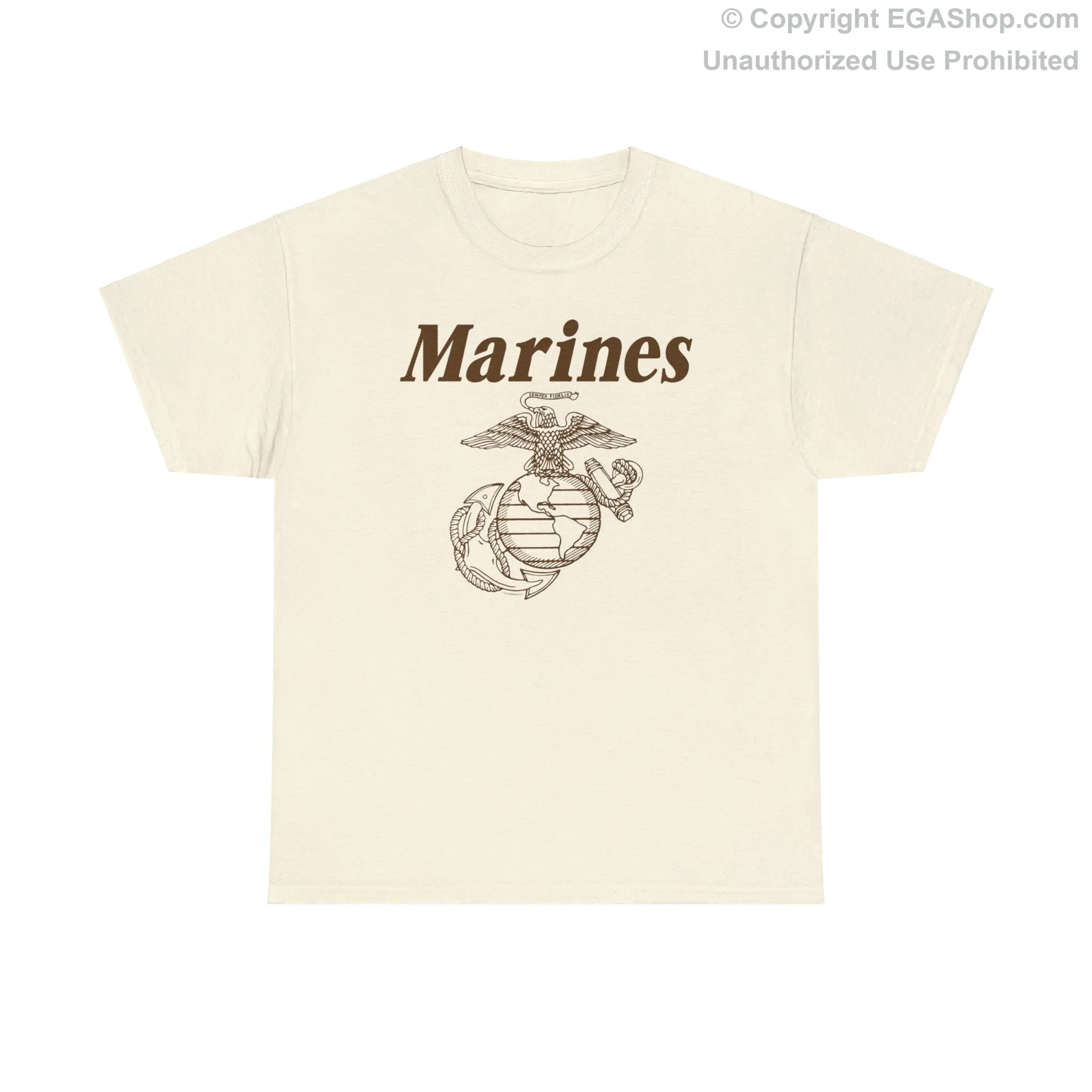 T-Shirt: Marines & Line Drawn EGA (Eagle, Globe and Anchor)