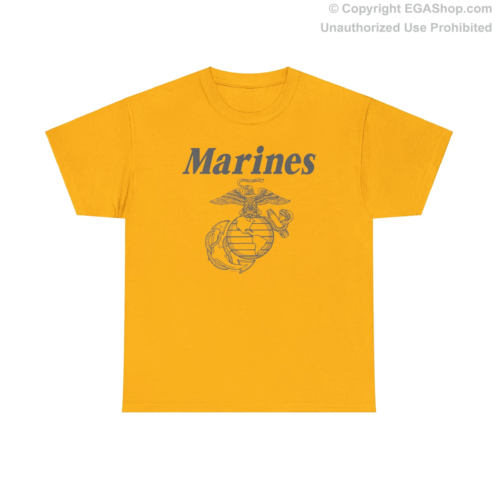 T-Shirt: Marines & Line Drawn EGA (Eagle, Globe and Anchor)