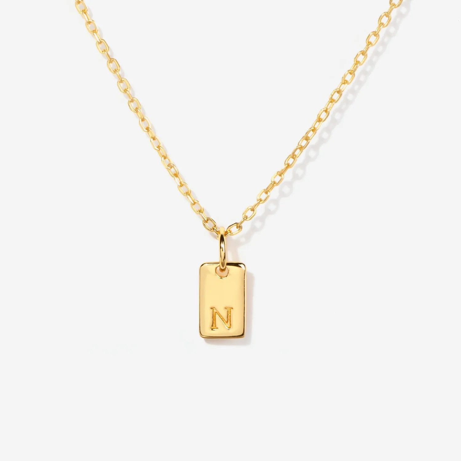 Tag Initial Necklace