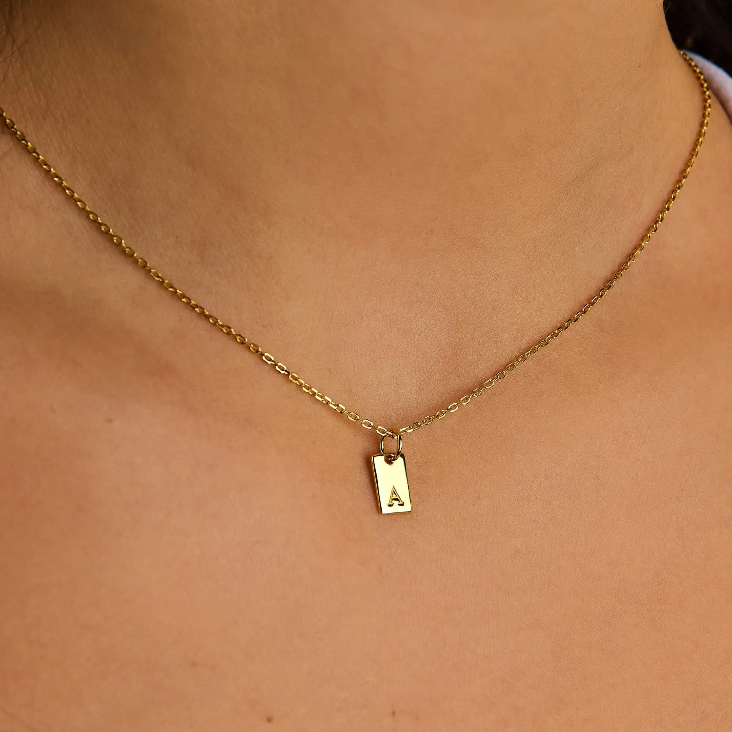 Tag Initial Necklace