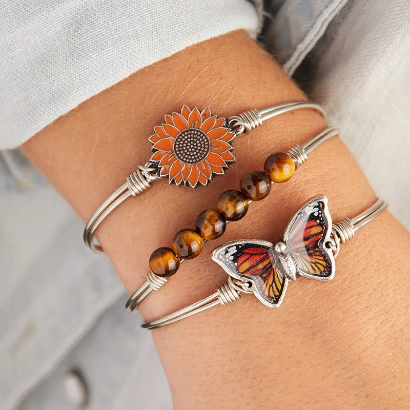 Tigers Eye Energy Stone Bangle Bracelet for Focus