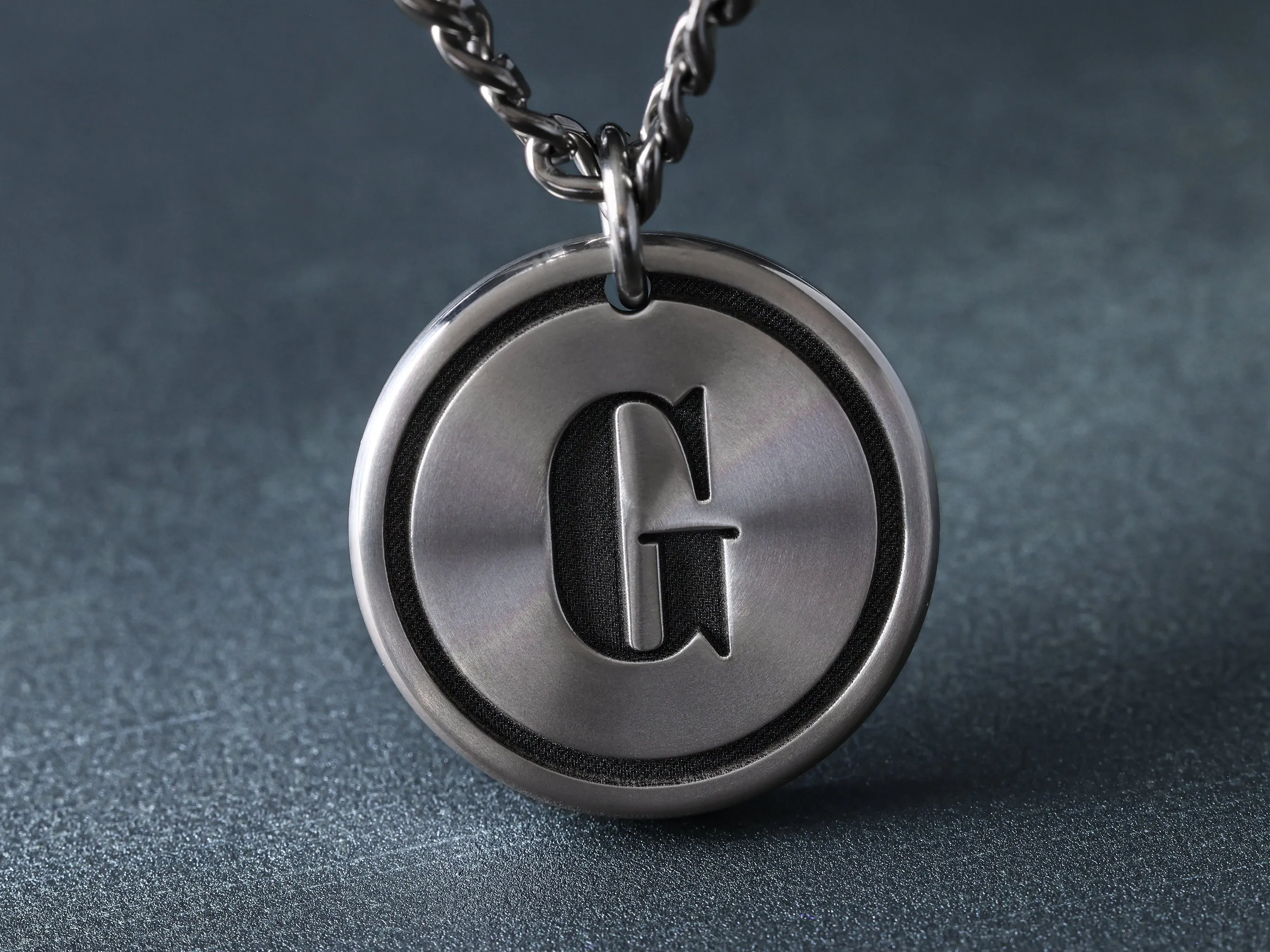 TITANIUM Custom Initial - Deep Engraved Necklace