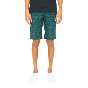 Trippy Check Shorts - Teal & Black