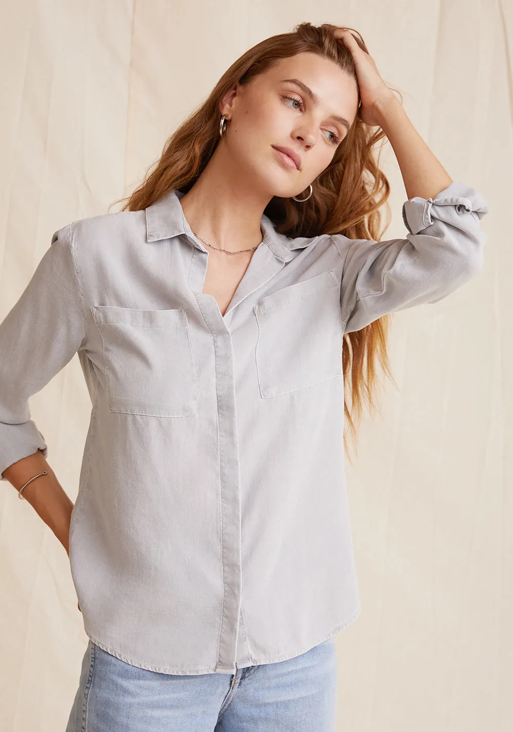 Two Pocket Classic Button Down - Foggy Sky