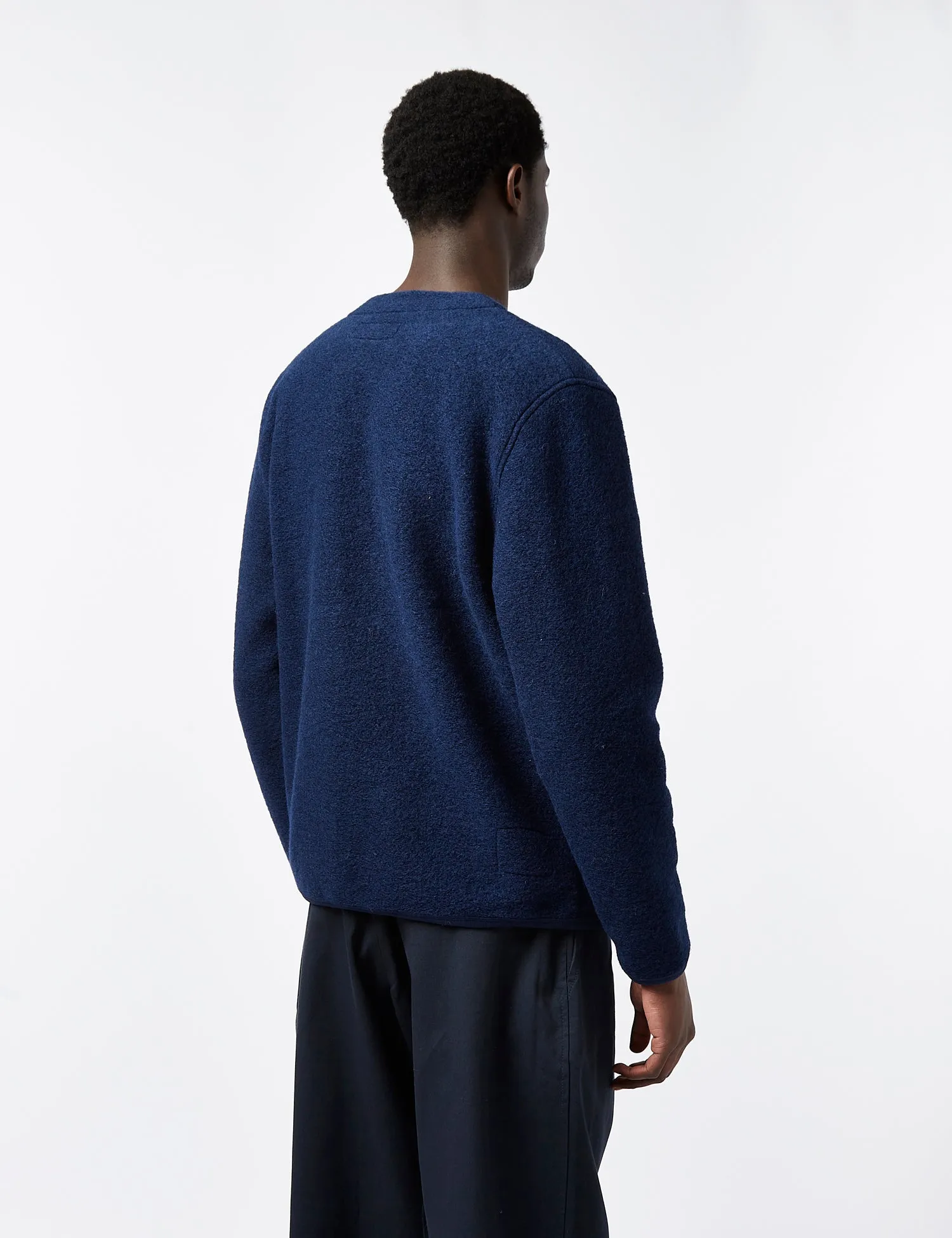 Universal Works Cardigan (Wool) - Indigo Blue