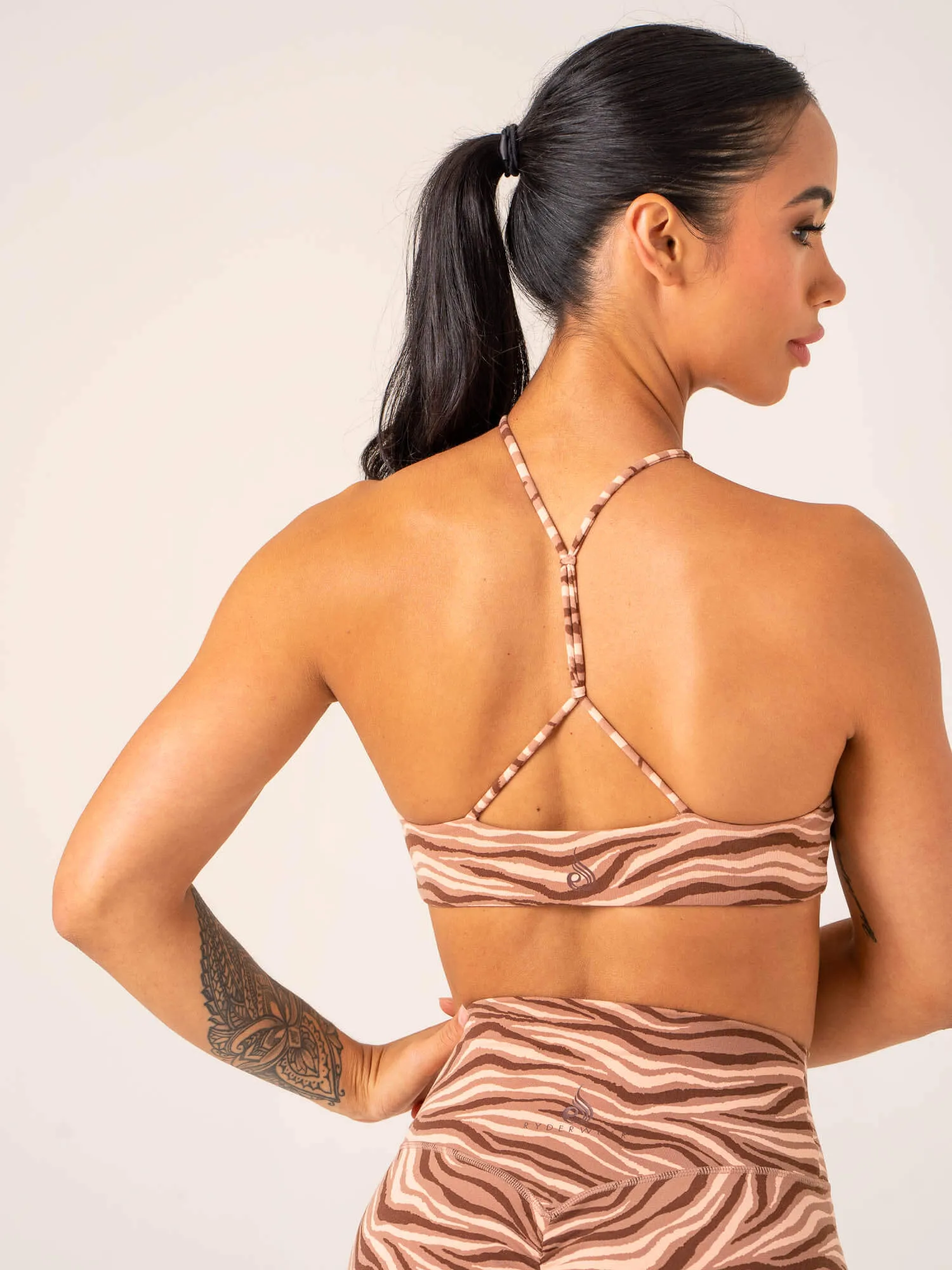 Unstoppable Sports Bra - Mocha Zebra