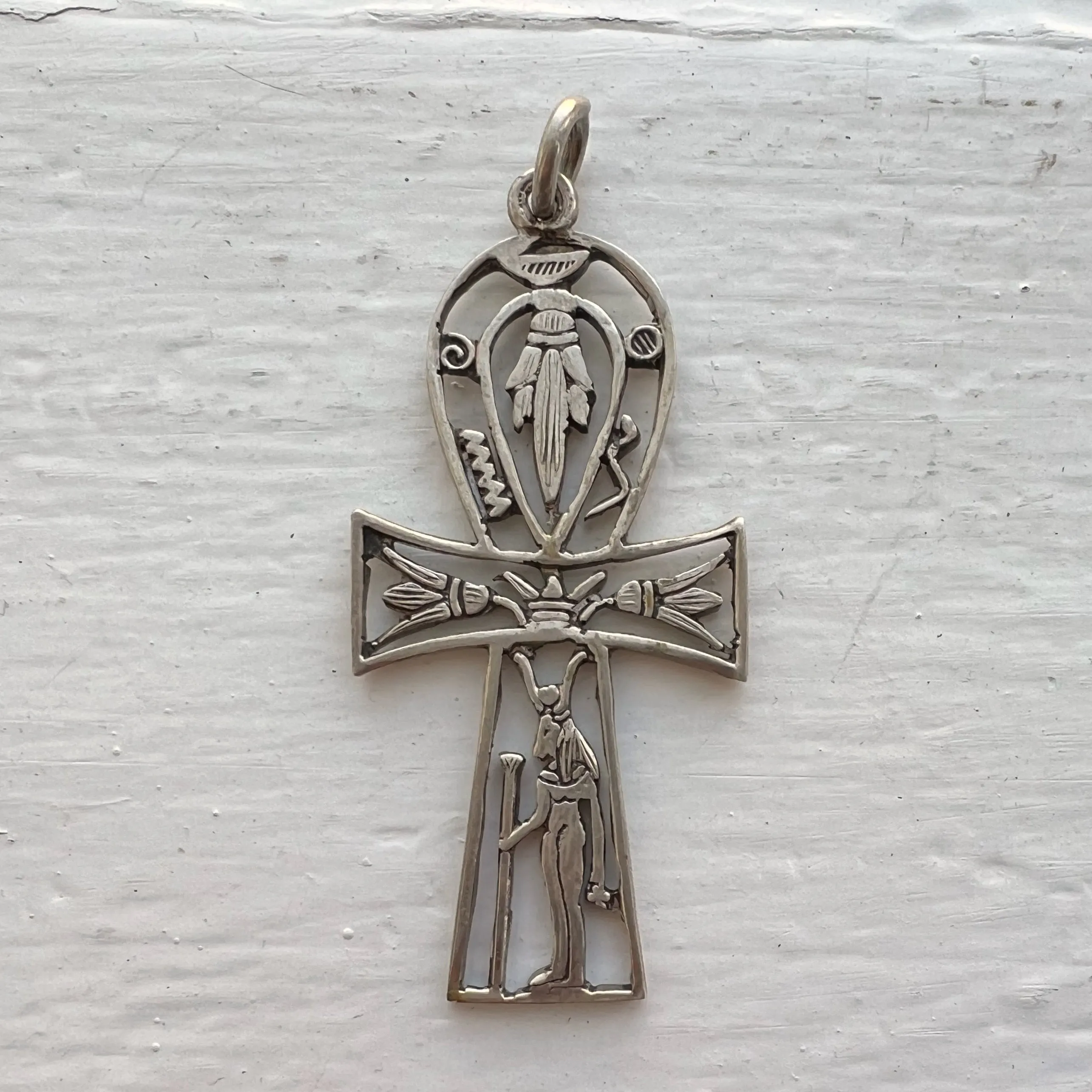 V I N T A G E // adorned key to life / Egyptian sterling silver Ankh / an large pendant