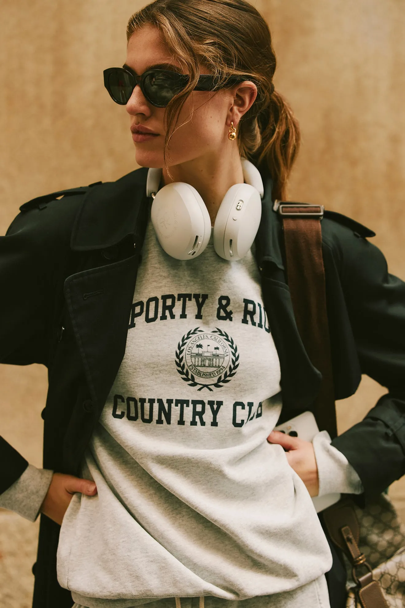 Varsity Crest Crewneck - Heather Gray/Navy