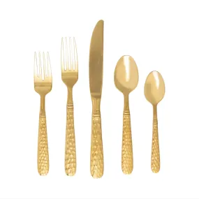 VIETRI Martellato Gold 5 Piece Place Setting