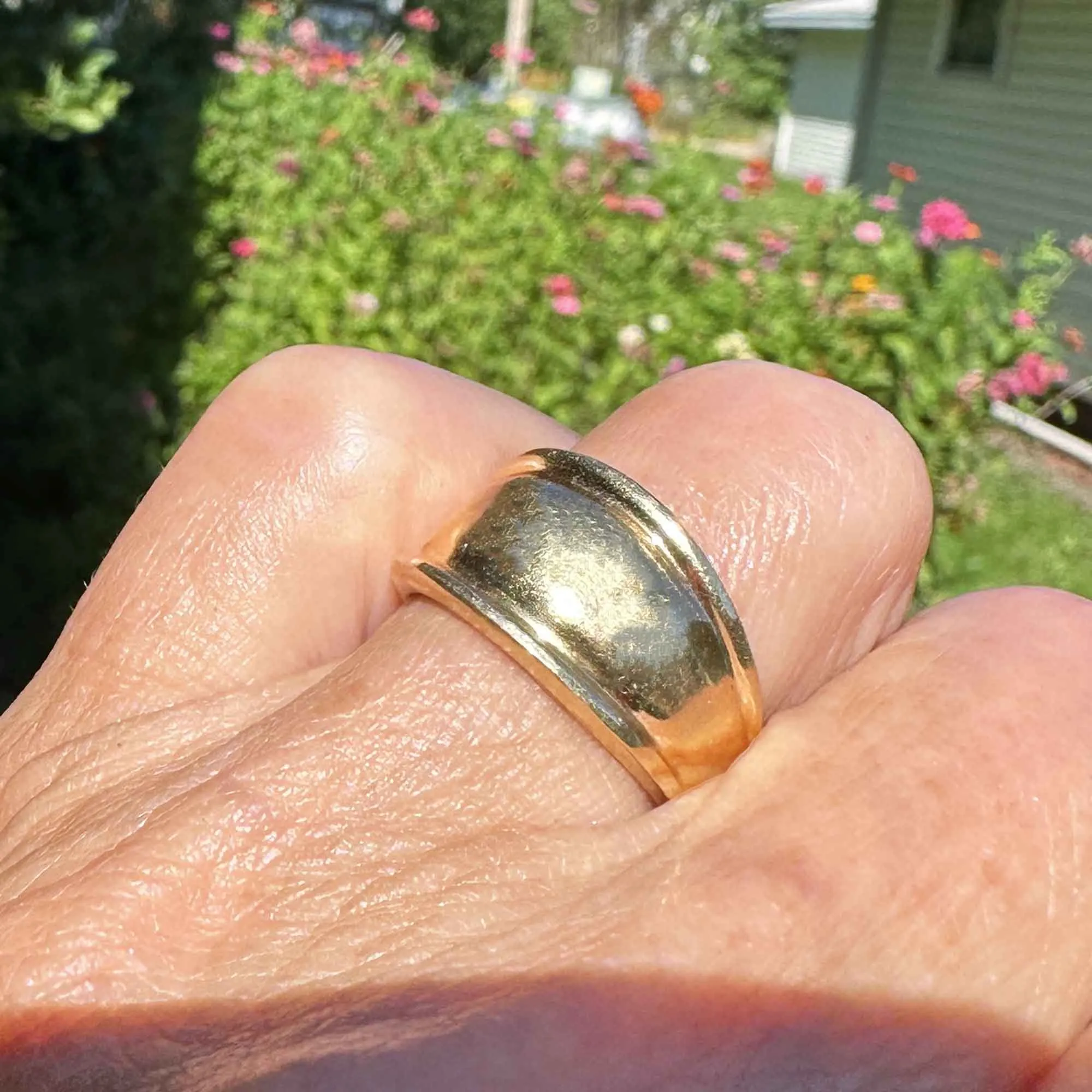 Vintage 14K Gold Wide Dome Ring Band