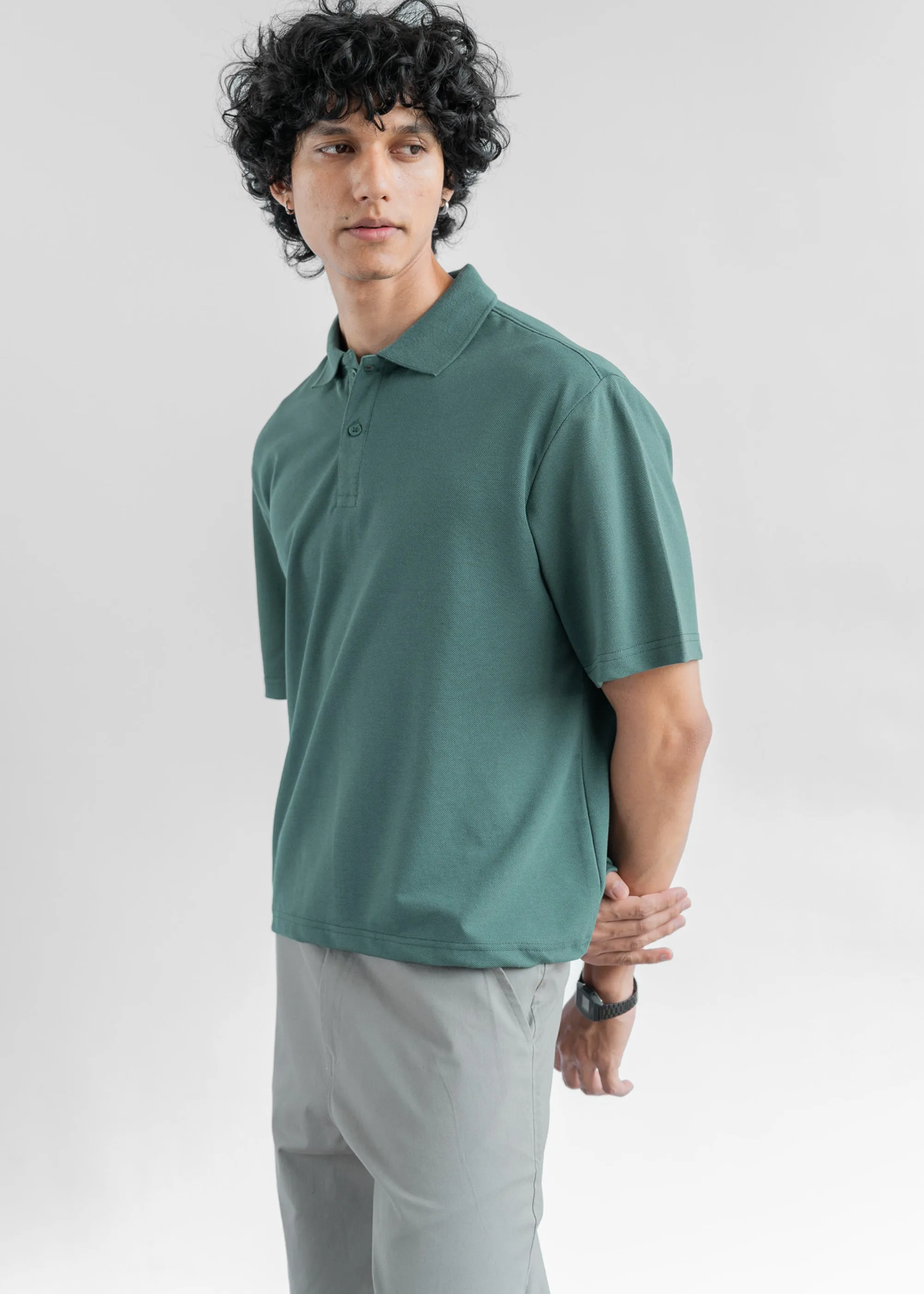 Vintage Green — Cropped Polo