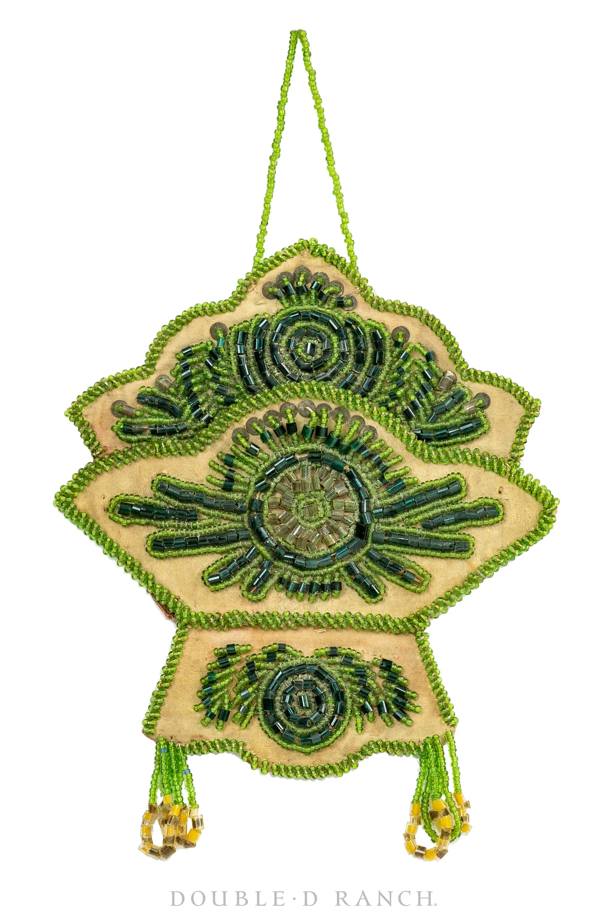 Whimsey, Wall Pocket, Tri-Lobe, Heavy Beading, Vintage, Late 19th Century, 245