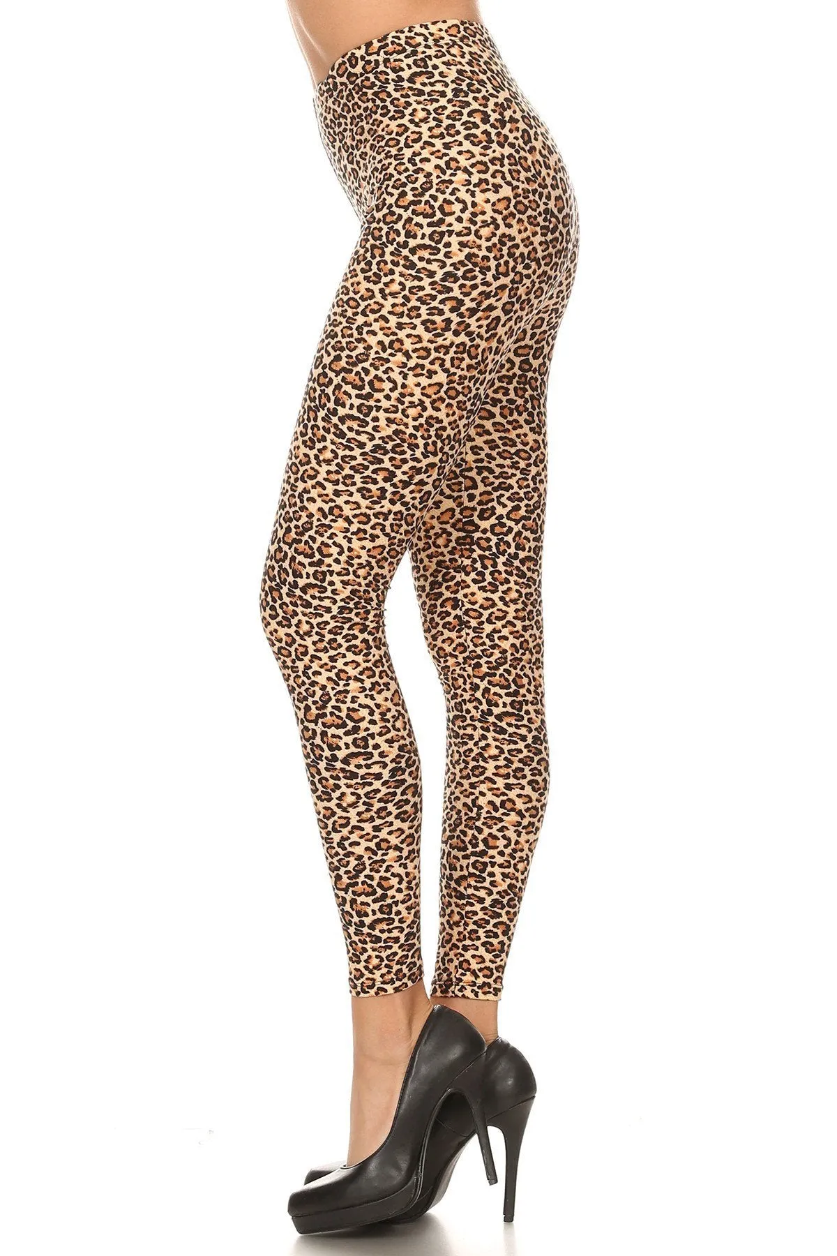 Women's 3X 5X Small Cheetah Animal Skin Pattern Print Leggings