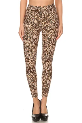 Women's 3X 5X Small Cheetah Animal Skin Pattern Print Leggings