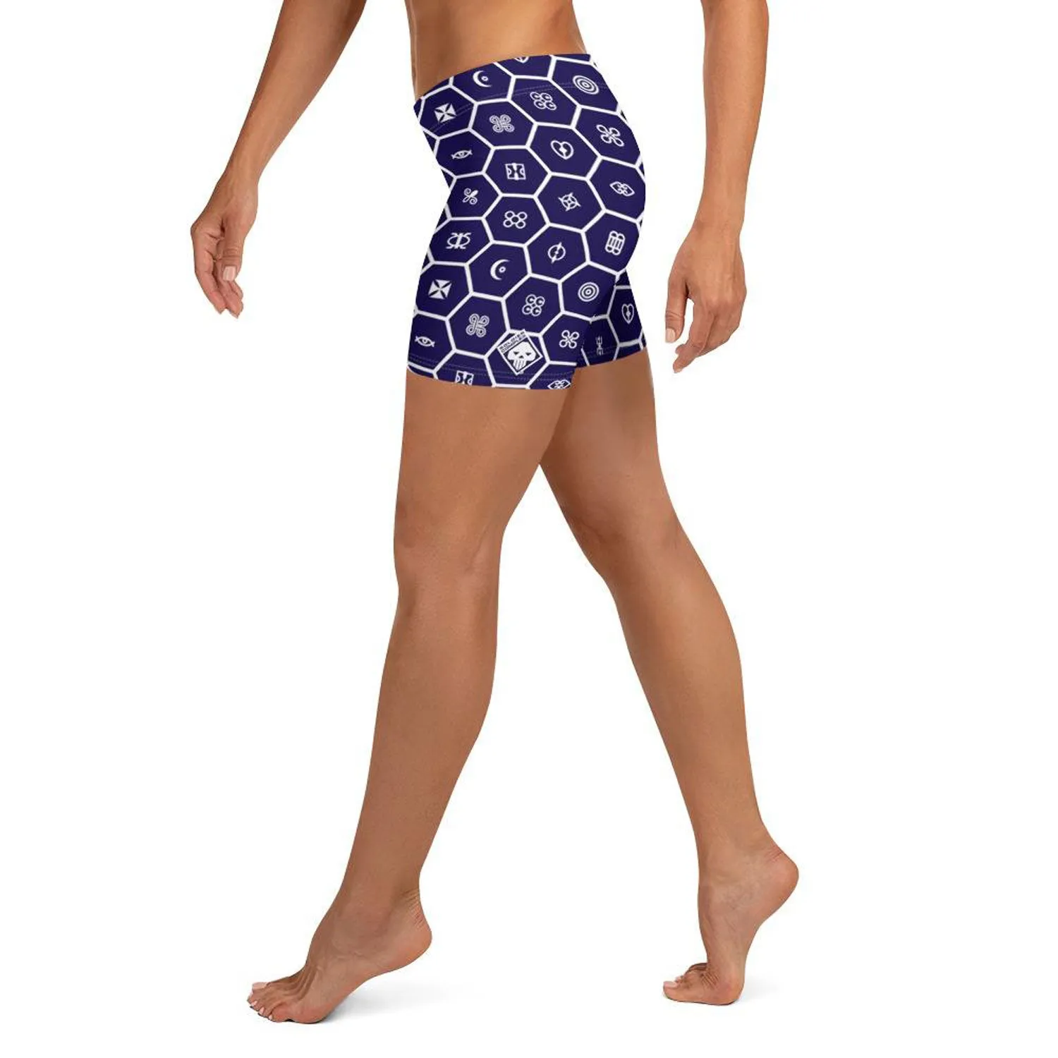 Women's African Print Adinkra Yoga Shorts For Jiu Jitsu 001