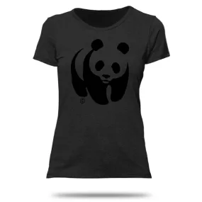 Women's black panda t-shirt