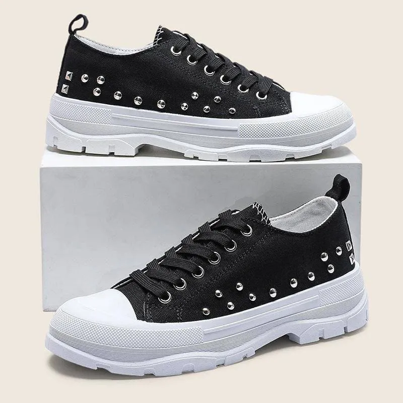 Women's Fshion Daily Rivet Lace-up Sneakers