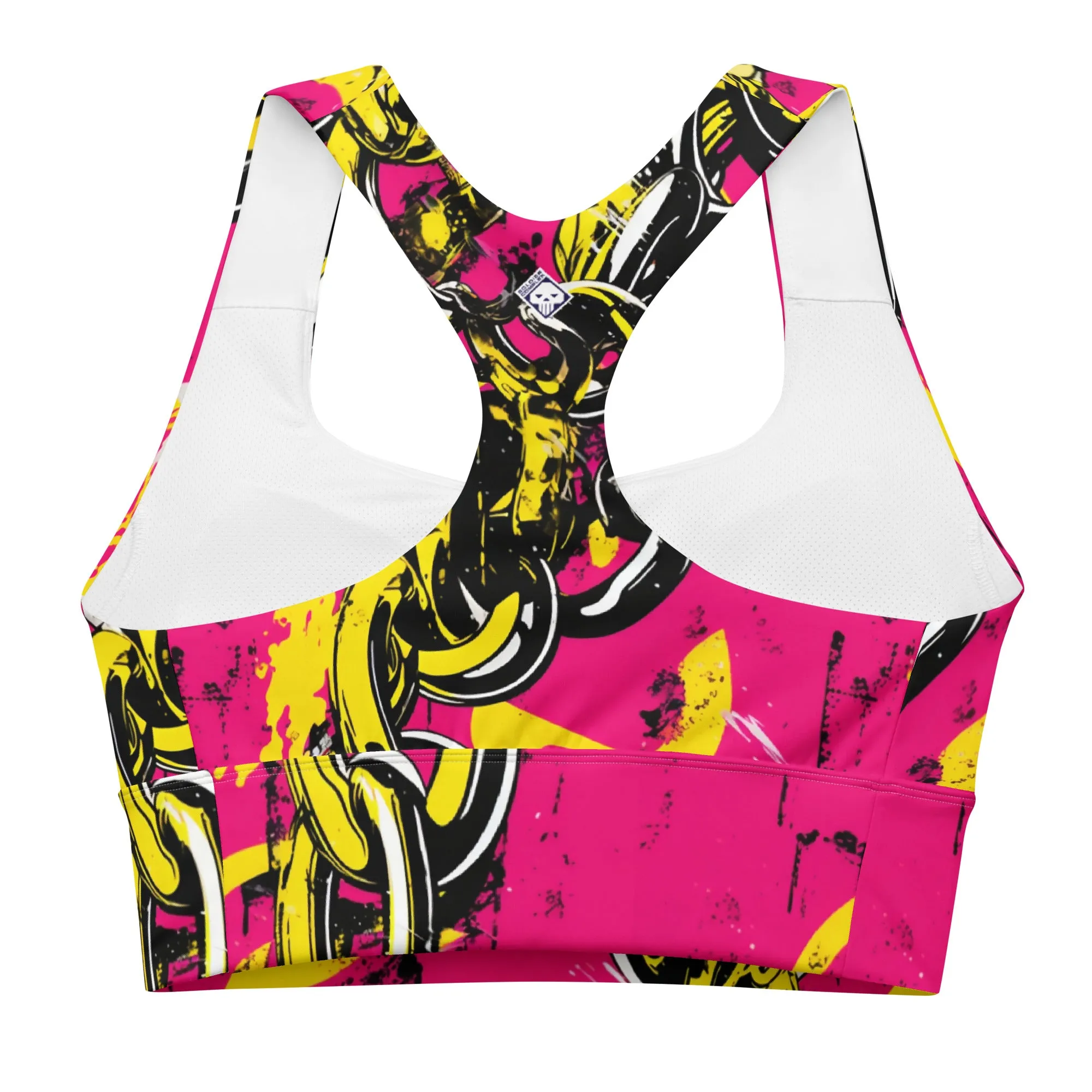 Women's Mile After Mile - Golden Chains 001 Longline Racer Back Sports Bra