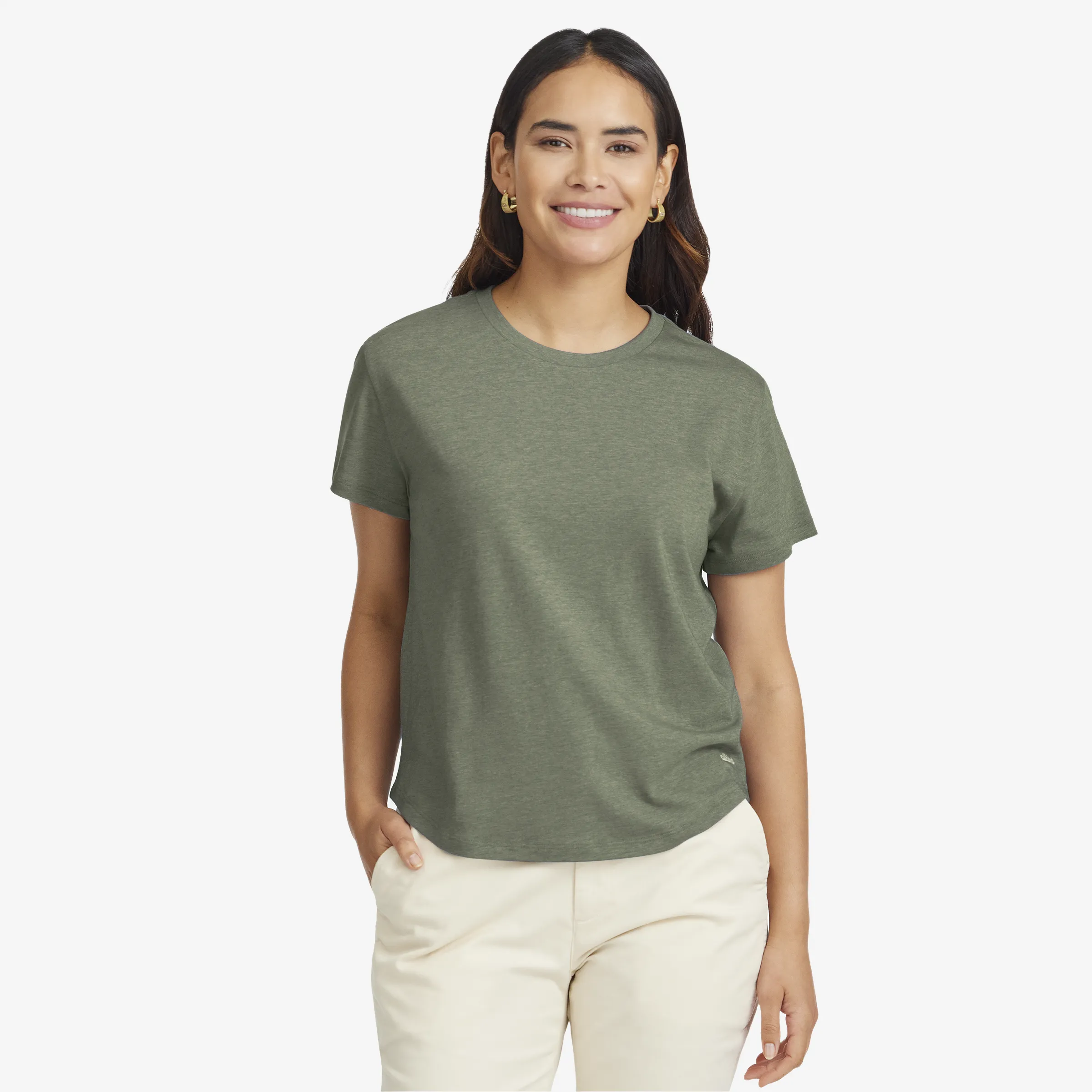 Women's Soft Merino Tee - Rugged Green