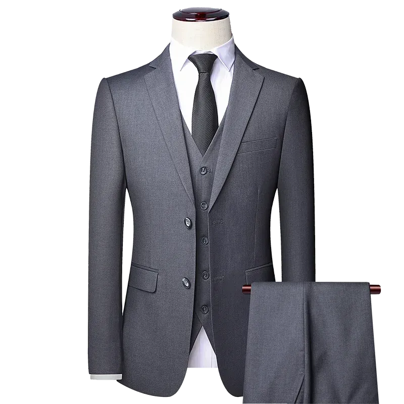 Xituodai 2024 High-quality solid color (suit   vest   trousers) Men's business formal suit 3/2 business suit bridegroom and best man