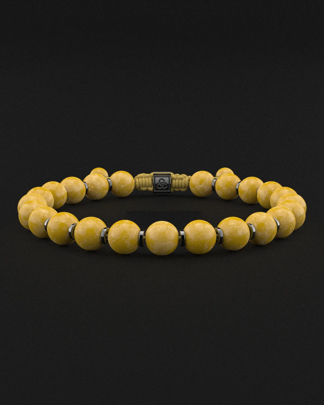 Yellow Jade Bracelet 8mm | Prayer