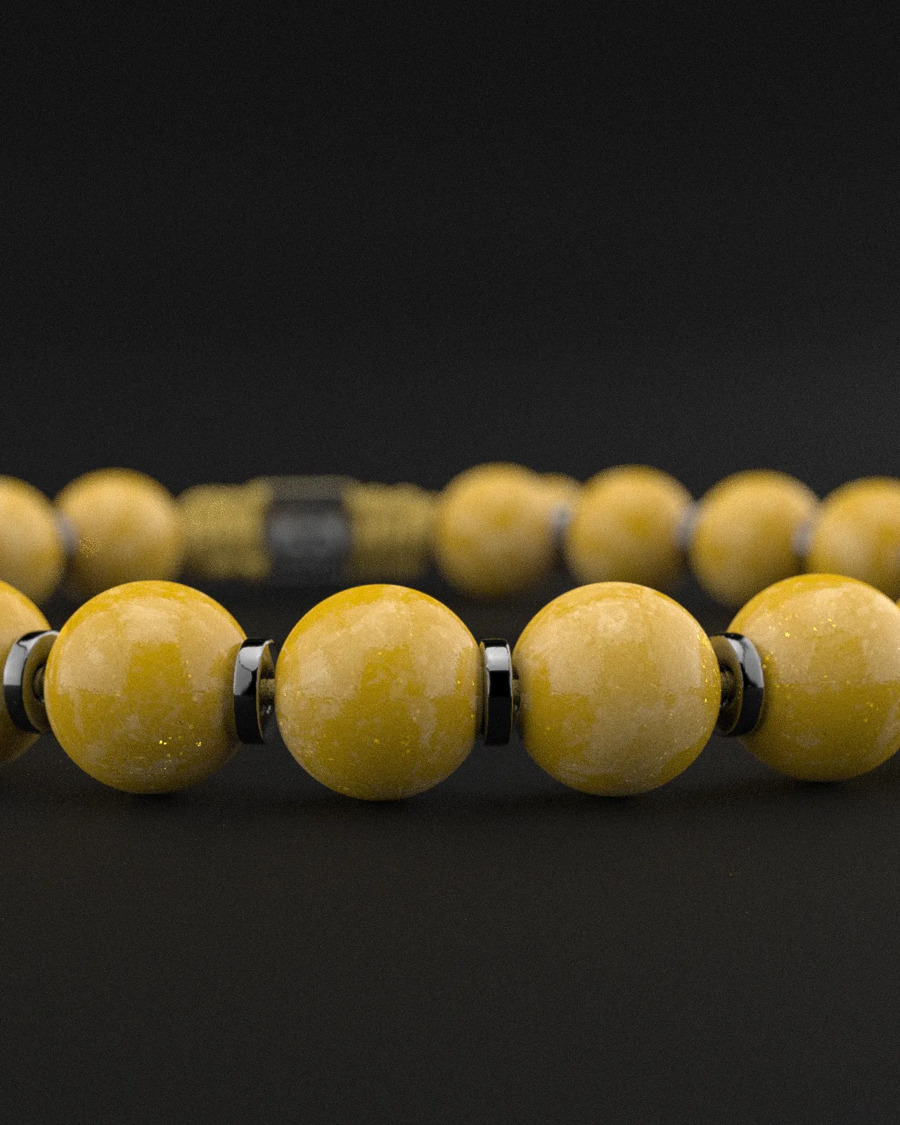 Yellow Jade Bracelet 8mm | Prayer